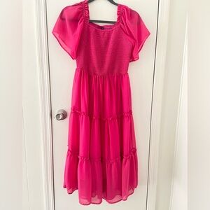 Smocked Tiered Midi Dress